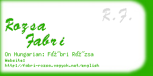 rozsa fabri business card